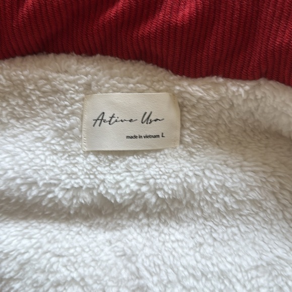 Red Corduroy and Fleece Vest - Picture 4 of 7